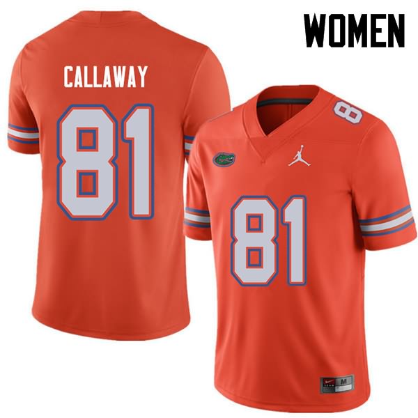 Women's NCAA Florida Gators Antonio Callaway #81 Stitched Authentic Jordan Brand Orange College Football Jersey JND6865GC